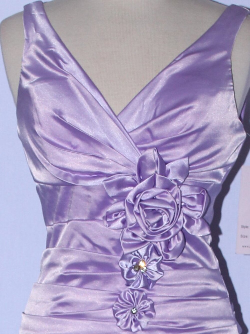 Cindy #1193 Long Satin Fit & Flare Bridesmaid Evening Gown-Size 4X- LILAC- NWT - Picture 4 of 5